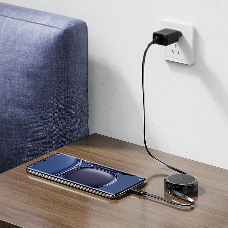 Фото 4 Кабель ACEFAST USB-C to USB-C C13-03 60W dual retraction 0.8 м Black (6974316280132)