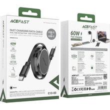 Кабель ACEFAST USB-C to USB-C C13-03 60W dual retraction 0.8 м Black (6974316280132)