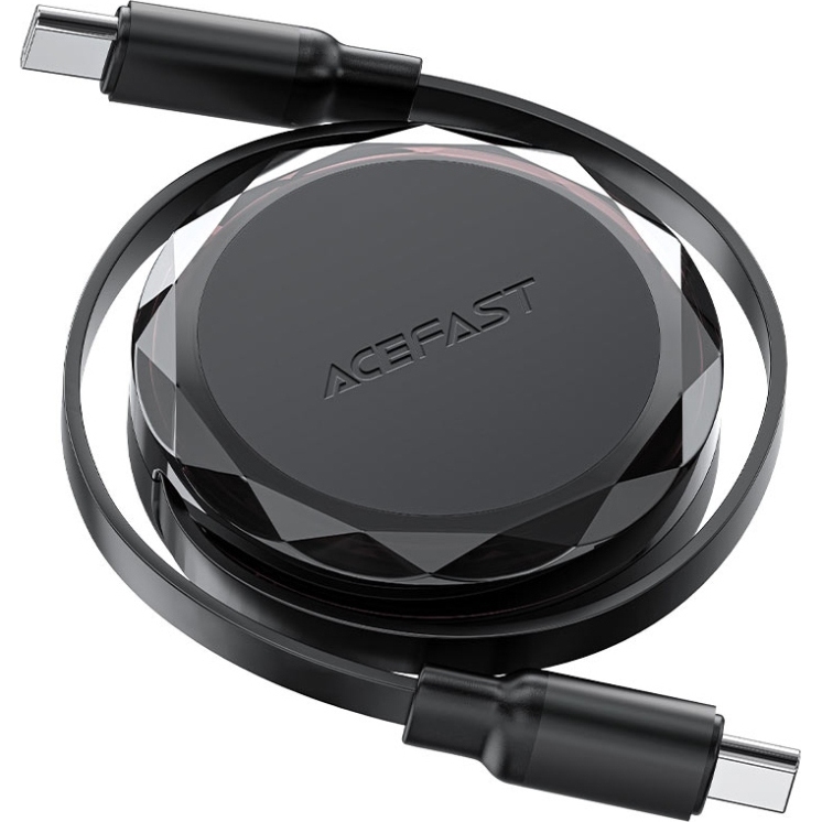 Кабель ACEFAST USB-C to USB-C C13-03 60W dual retraction 0.8 м Black (6974316280132)