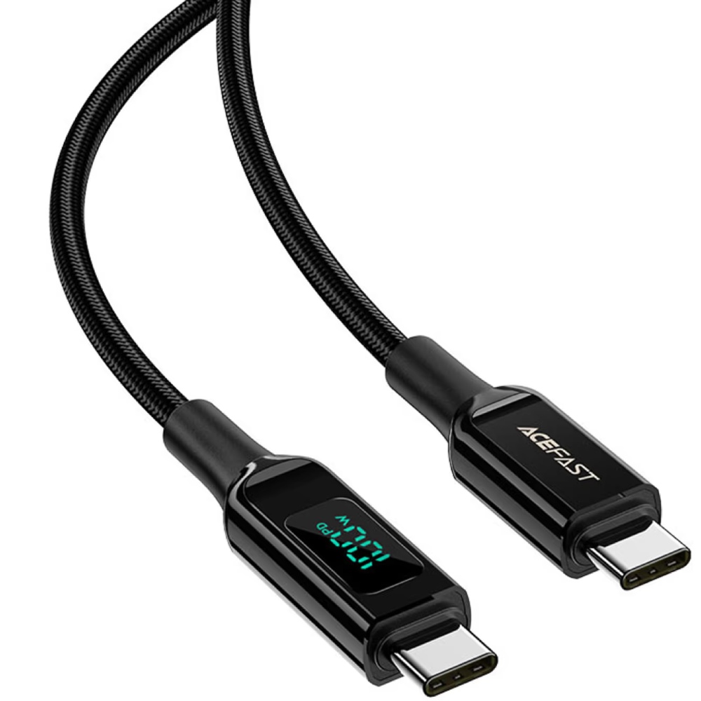 Кабель ACEFAST USB-C to USB-C C6-03 100W with display 2 м Black (6974316281054) Додатково Дисплей