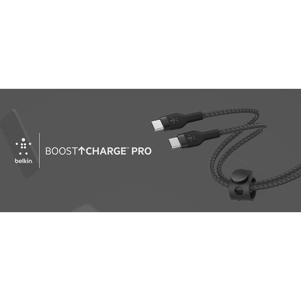 Фото 23 Кабель BELKIN USB-C > USB-C 1 м 60 Вт Type-C black (CAB011BT1MBK)