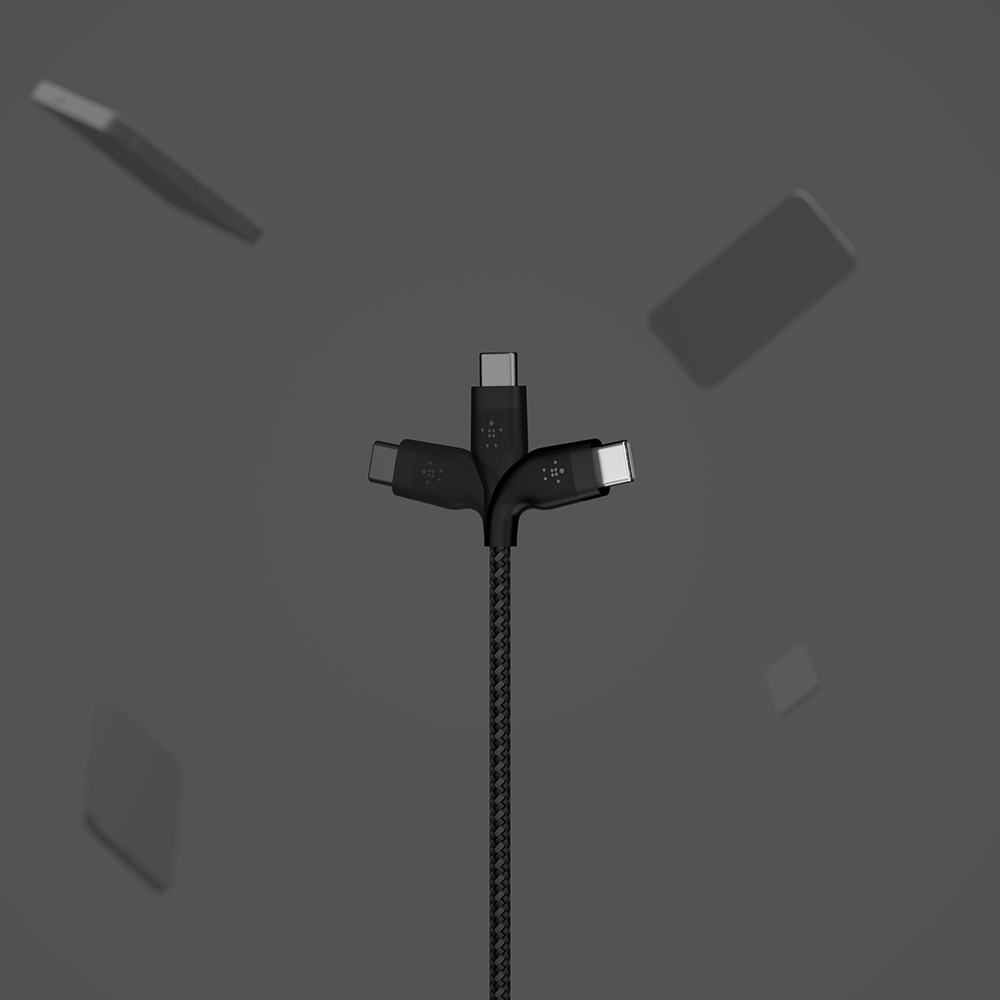 Внешний вид Кабель BELKIN USB-C > USB-C 1 м 60 Вт Type-C black (CAB011BT1MBK)