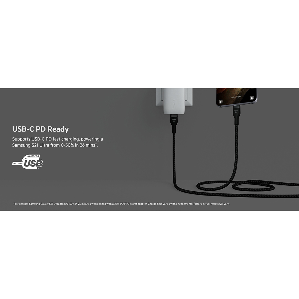 Фото 21 Кабель BELKIN USB-C > USB-C 1 м 60 Вт Type-C black (CAB011BT1MBK)