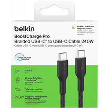 Кабель BELKIN USB-C > USB-C 2 м 240 Вт Type-C black (CAB025HQ2MBK)