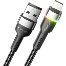 Кабель Essager USB 2.0 AM to Lightning 2.4A LED 2 м Black (EXCL-XCDA01)
