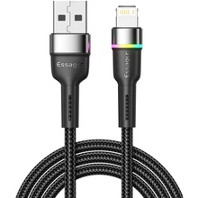 Кабель Essager USB 2.0 AM to Lightning 2.4A LED 2 м Black (EXCL-XCDA01)