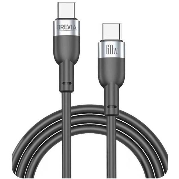 Кабель BREVIA Type-C to Type-C 60W 1.2m Black (52120BCCZ1)