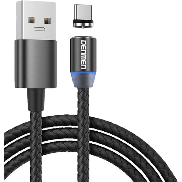 Кабель DENMEN D09T USB - USB Type-C 1 м Black (DN-D09T-BK)