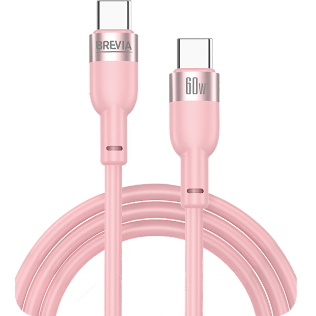 Кабель BREVIA USB Type-C - USB Type-C 60W 1.2 м Pink (52120PCCZ1)