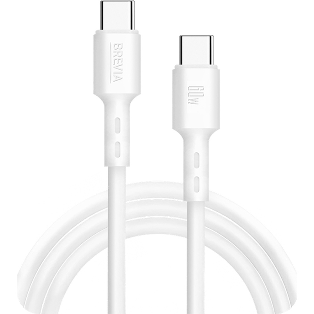 Кабель BREVIA Type-C to Type-C 60W 1m White (51100WCCC1)
