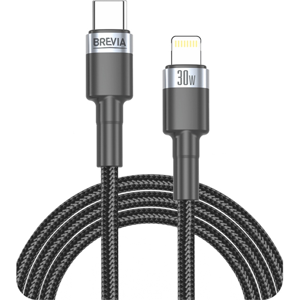 Кабель BREVIA Type-C to Lightning 30W 1m Black (53100BCLZ1)
