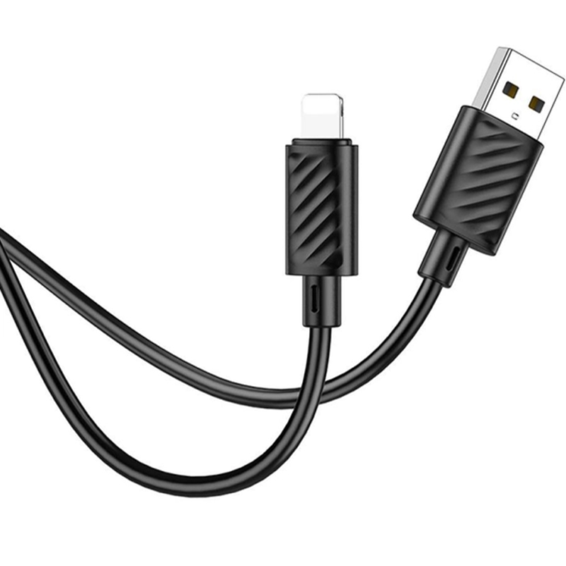 Кабель HOCO X88 Gratified USB-Lightning 2.4A 1 м Black (HC-X88-L-BK)