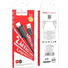Кабель HOCO X88 Gratified USB-Lightning 2.4A 1 м Black (HC-X88-L-BK)