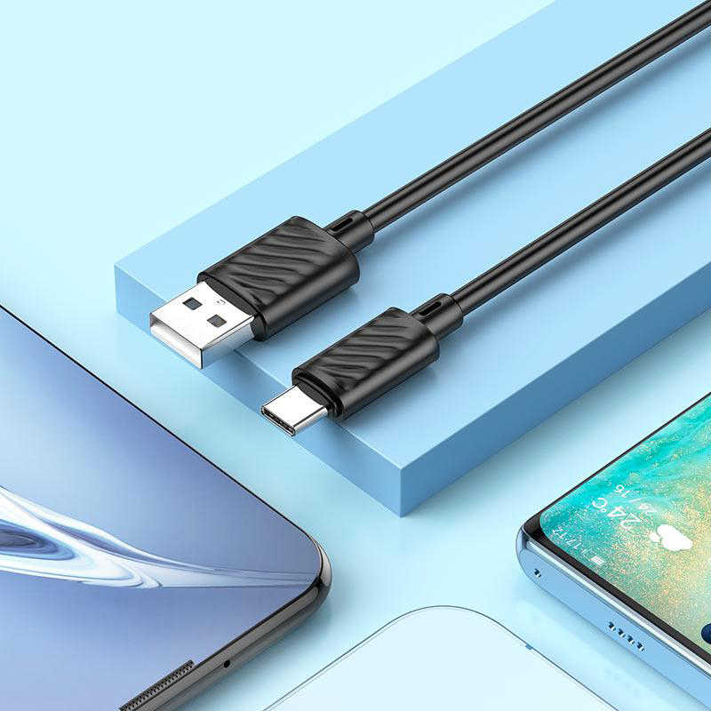 Кабель HOCO X88 Gratified USB-Type-C 3A 1 м Black (HC-X88-TC-BK) Довжина 1