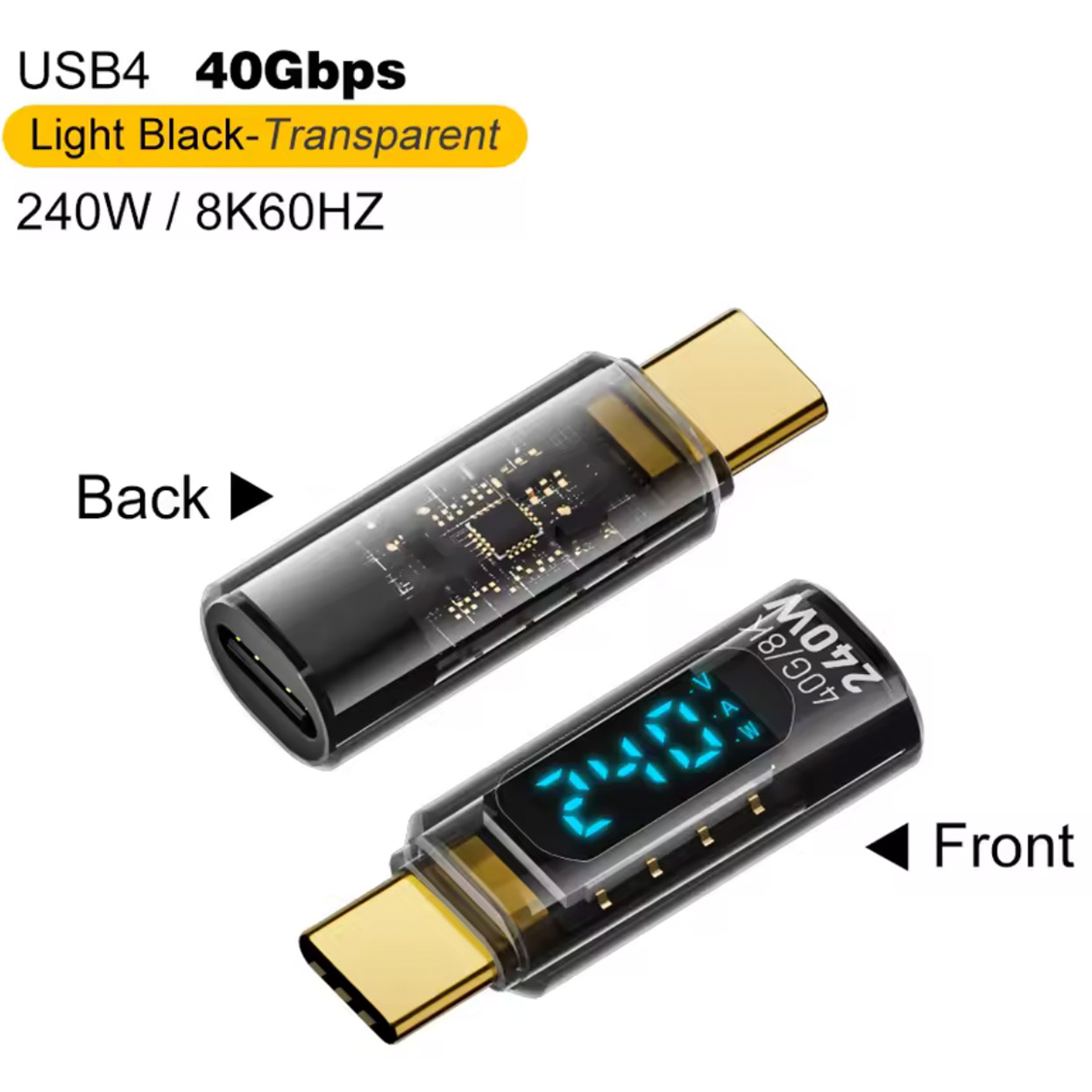 Фото 4 Адаптер XOKO USB Type-C (M) to USB Type-C (F) USB 4.0 (AC-240TCС)