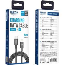 Кабель BREVIA Type-C to Lightning 30W 1м Black (55100BCLC1)