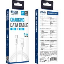 Кабель BREVIA Type-C to Type-C 60W 1м White (55100WCCC1)