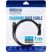Кабель BREVIA Type-C to Type-C 60W 1м Black (55100BCCZ1)