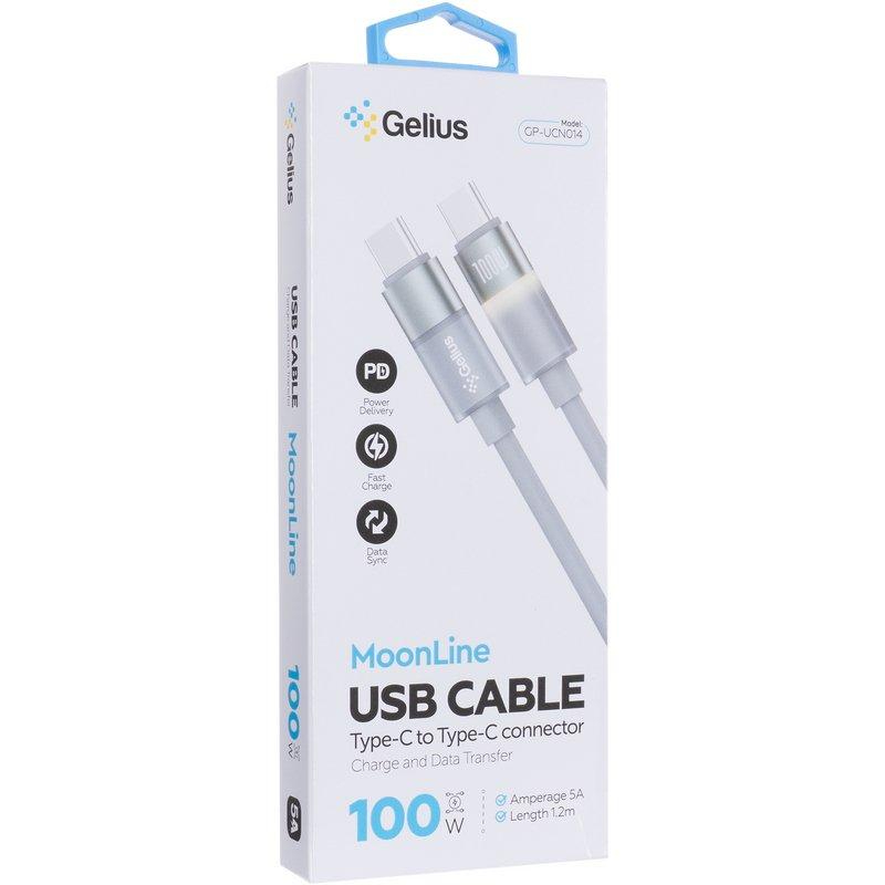 Кабель GELIUS MoonLine GP-UCN014 Type-C to Type-C Grey (GP-UCN014) Длина 1.2