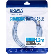 Кабель BREVIA Type-C to Type-C 60W 1.2 Blue (52120UCCZ1)
