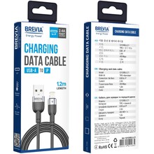 Кабель BREVIA USB to Lightning 2,4А 1.2m Black (52120BULC1)