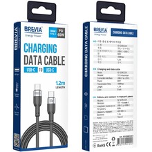 Кабель BREVIA Type-C to Type-C 60W 1.2m Black (52120BCCC1)