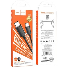 Кабель HOCO X88 Gratified USB Type-C - USB Type-C 60W 1 м Black (6931474783363)