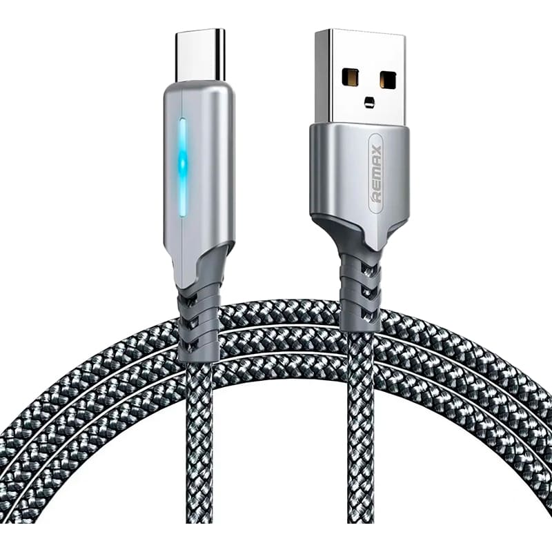 Кабель REMAX RC-123a Gonyu USB - USB Type-C 2.4 A 1 м Silver (6972174151915)