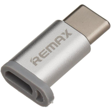 Адаптер REMAX Feliz micro USB - USB Type-C (F/M) Silver (6954851289791)
