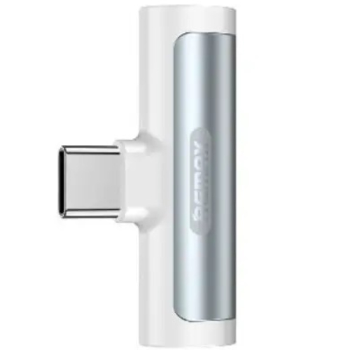 Адаптер REMAX RL-LA03a Smooth 2in1 USB Type-C-3.5mm/USB Type-C White (6954851298809)