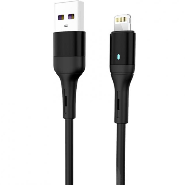 Кабель SKYDOLPHIN S06L LED Smart Power USB - Lightning (M/M) 1 м Black (USB-000554)
