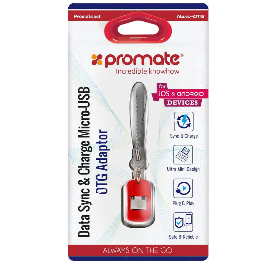 Фото 4 Адаптер Promate Nano-OTG USB - microUSB (nano.otg)