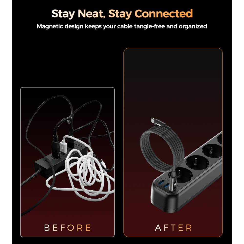 Изображение Кабель CHOETECH PD60 Вт USB-C до USB-C 1,2 м Gray (XCC-1067-GY)