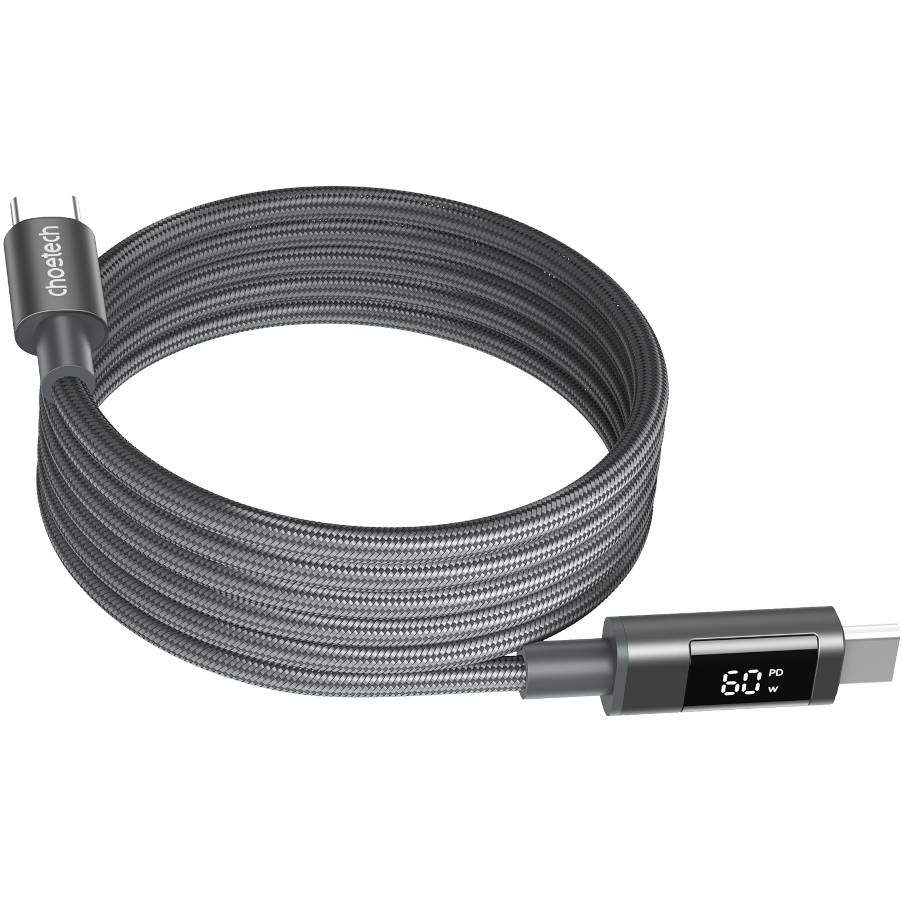 Кабель CHOETECH PD60 Вт USB-C до USB-C 1,2 м Gray (XCC-1067-GY)