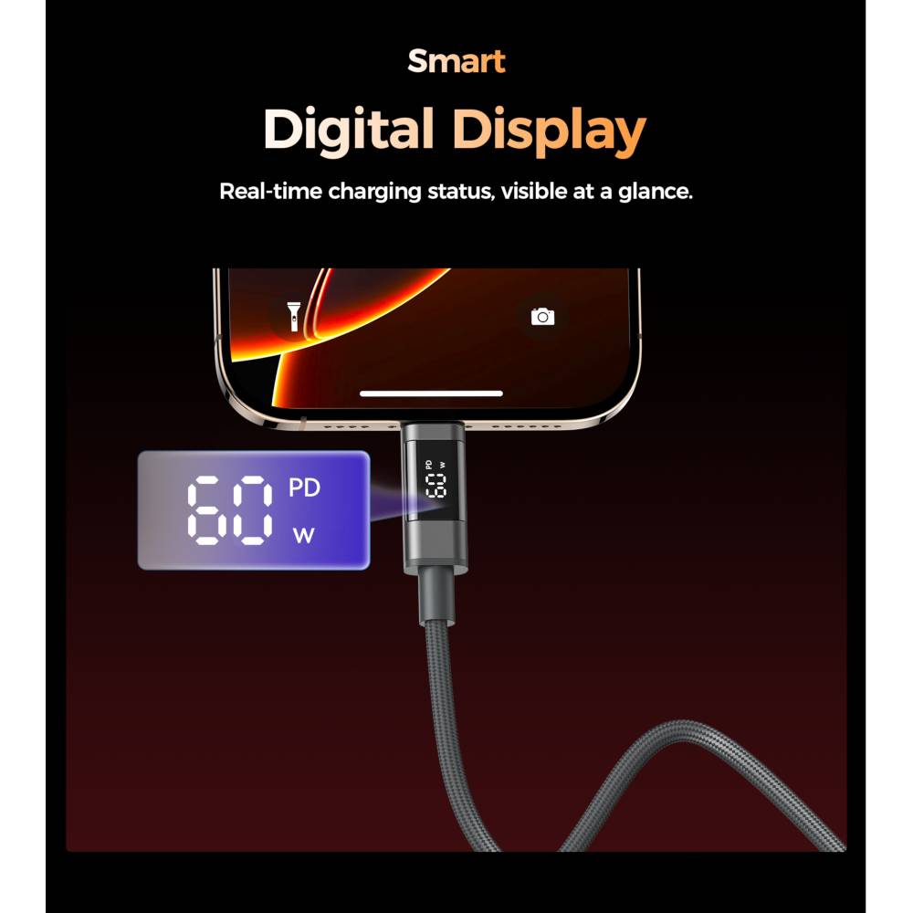 Заказать Кабель CHOETECH PD60 Вт USB-C до USB-C 1,2 м Gray (XCC-1067-GY)