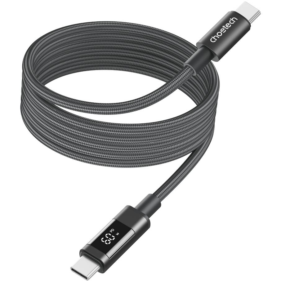 Кабель CHOETECH PD60 Вт USB-C до USB-C 1,2 м Gray (XCC-1067-GY) Тип USB Type-С - USB Type-С
