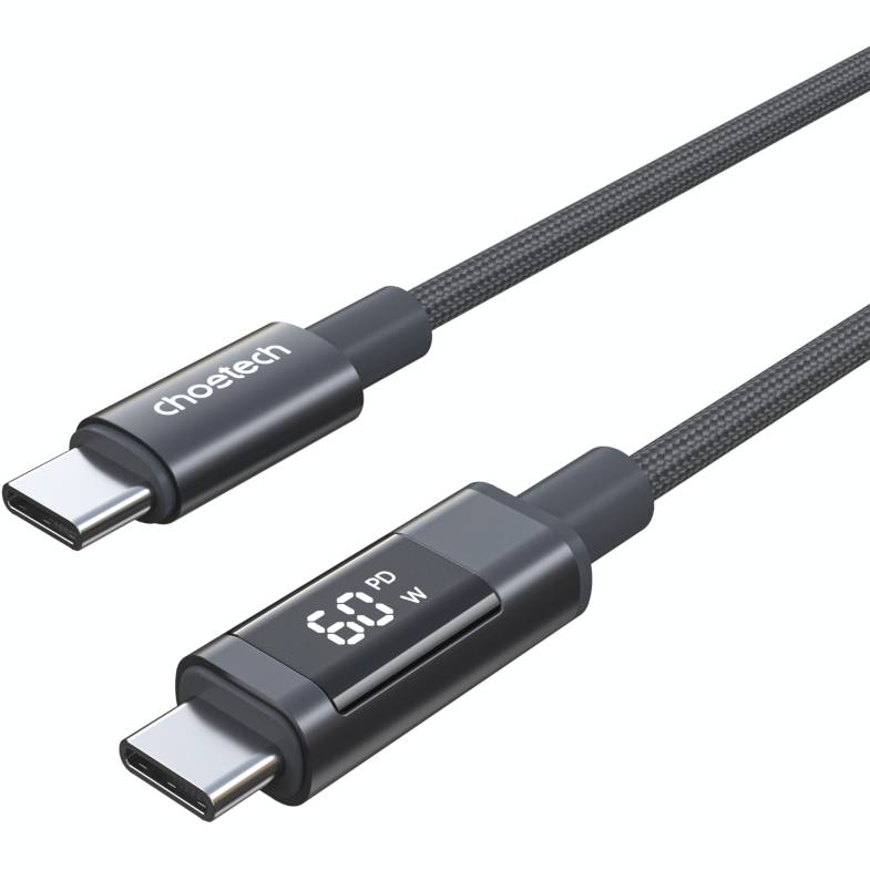 Кабель CHOETECH PD60 Вт USB-C до USB-C 1,2 м Gray (XCC-1068-GY)