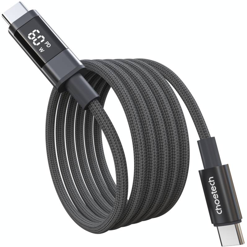 Кабель CHOETECH PD60 Вт USB-C до USB-C 1,2 м Gray (XCC-1068-GY) Тип USB Type-С - USB Type-С