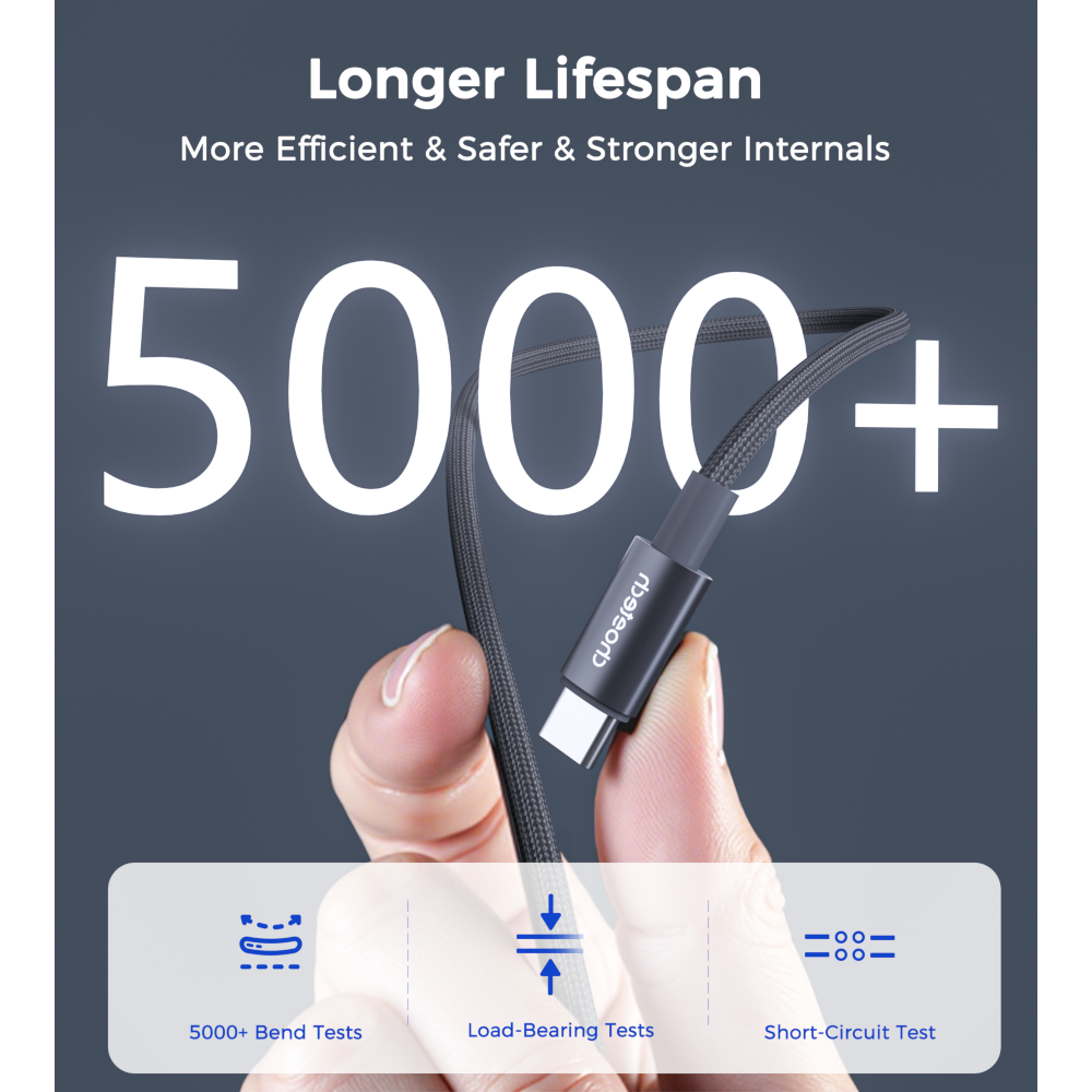 Заказать Кабель CHOETECH PD60 Вт USB-C до USB-C 1,2 м Gray (XCC-1068-GY)