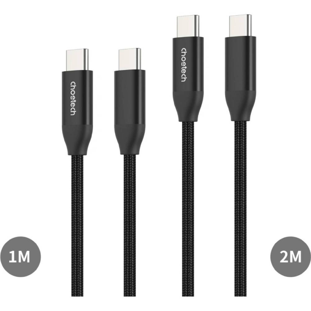 Кабель CHOETECH PD3.1 240 Вт 1 м + 2 м USB-C до USB-C Black (XCC-1060) Тип USB Type-С - USB Type-С