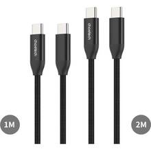 Кабель CHOETECH PD3.1 240 Вт 1 м + 2 м USB-C до USB-C Black (XCC-1060)