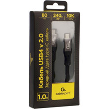 Кабель CABLEXPERT USB4 Type-C-USB Type-C 1м Black (CCBP-USB4.2-CMCM240-1M