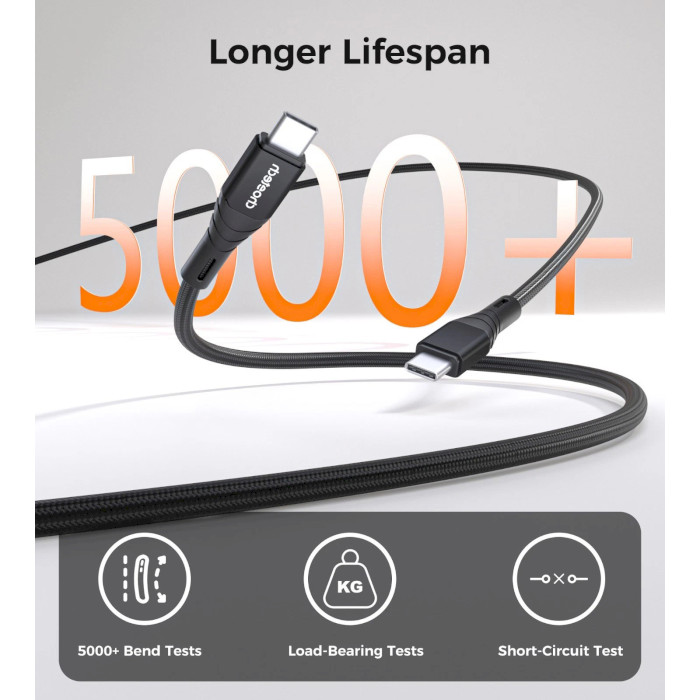 Внешний вид Кабель CHOETECH USB Type-C-USB Type-C 1м Black (XCC-1008)