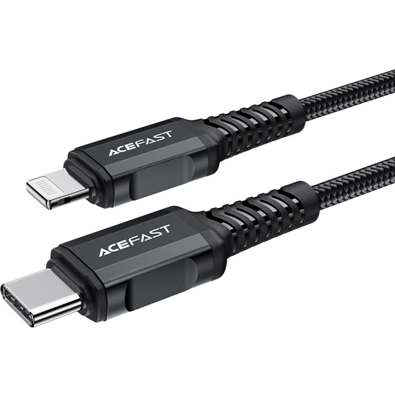 Кабель ACEFAST C4-01 Type-C to iP 3A, 30W, 1.8m Black (6974316281306) Тип USB Type-С - Lightning