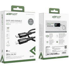 Кабель ACEFAST C4-01 Type-C to iP 3A, 30W, 1.8m Black (6974316281306)