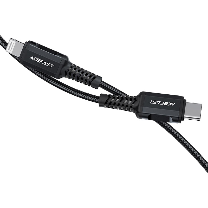 Кабель ACEFAST C4-01 Type-C to iP 3A, 30W, 1.8m Black (6974316281306) Довжина 1.8