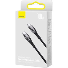 Кабель BASEUS Glimmer Series Fast Charging Data Cable Type-C to Type-C 100W 1m Black (CADH000701)