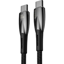 Кабель BASEUS Glimmer Series Fast Charging Data Cable Type-C to Type-C 100W 1m Black (CADH000701)