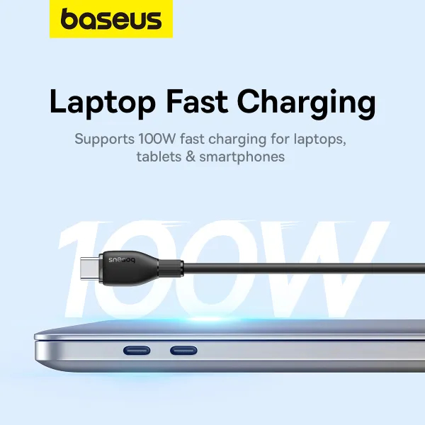 Замовити Кабель BASEUS Pudding Series Fast Charging Cable Type-C to Type-C 100W 1.2m Cluster Black (P10355702111-00)