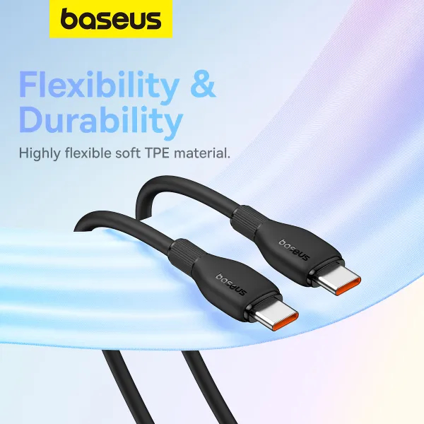 Зображення Кабель BASEUS Pudding Series Fast Charging Cable Type-C to Type-C 100W 1.2m Cluster Black (P10355702111-00)
